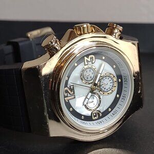 Untested Accutime Gold Tone And Black Watch